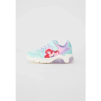 Image of Geox Light UP Disney Ariel Mermaid Fadinlight GIRL Trainers for kids, Size: 1.5, Watersea/lilac Textile