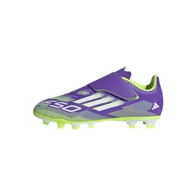 Image of adidas Performance F50 CLUB Unisex Football boots firm ground for kids, Size: 5, Purple rush/white/lucid lemon shoes