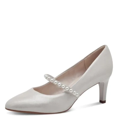 Image of Tamaris Women&#039;s Stiletto Heel Pumps, silver, 7.5 UK