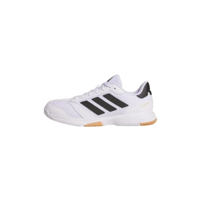 Image of adidas Performance Ligra 8 Indoor Handball shoes cloud white core black white, Women&#039;s, Size: 3.5,