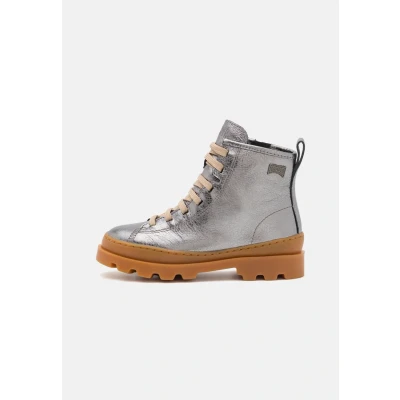 Image of Camper Brutus Laceup ankle boots for kids, Size: 9.5K, Dark gray Leather