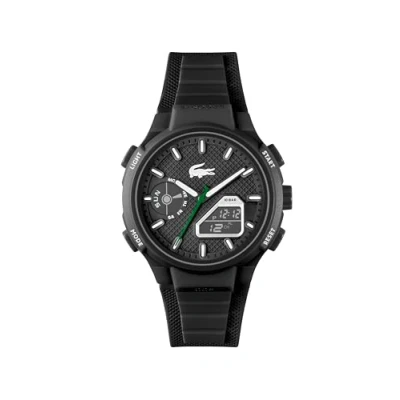 Image of Lacoste Analog Digital Multifunction Quartz Watch for Men LC33 Collection with Silicone Bracelet, Black, Contemporary