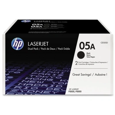 Image of HP CE505D 05A Original LaserJet Toner Cartridges, Black, Multipack