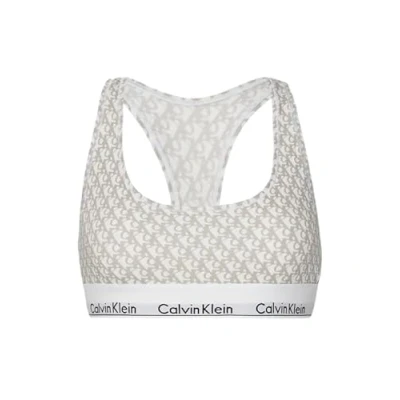 Image of Calvin Klein Underwear Modern Bralette Bustier, Women&#039;s, Size: XS, Beige/white
