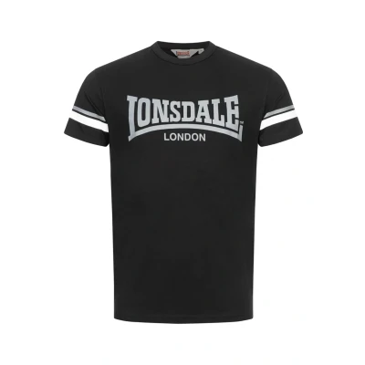 Image of Lonsdale Print Tshirt, Men&#039;s, Size: Large, Black white grey