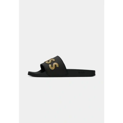 Image of BOSS KIRK Unisex Pool slides, Size: 3, Black seven Pu