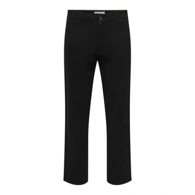 Image of Only &amp; Sons Onsnicky Straight PANT Trousers, Men&#039;s, Size: 30x32, Black