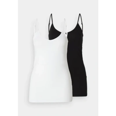 Image of Vero Moda Tall Vmmaxi MY SOFT Singlet 2 PACK Top, Women&#039;s, Size: XS, Black/bright white