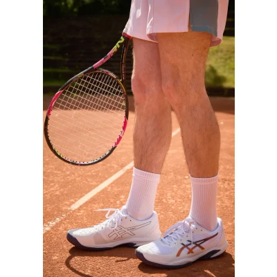 Image of Asics Solution Swift FF 2 Clay court tennis shoes, Men&#039;s, Size: 9, White/nova orange shoes
