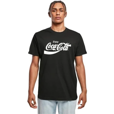 Image of Merchcode COCA COLA LOGO Print Tshirt, Men&#039;s, Size: Small, Black