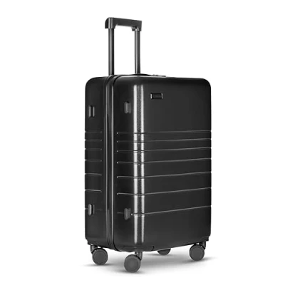 Image of ETERNITIVE Medium Suitcase I Travel Made of ABS Size: 65.5 x 42 28 cm Hard Case with TSA Lock Wheels 360 Hand Luggage, Black, 65,5 cm,