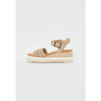 Image of TOMS Diana Wedge sandals, Women&#039;s, Size: 10.5, Gold Leather and textile