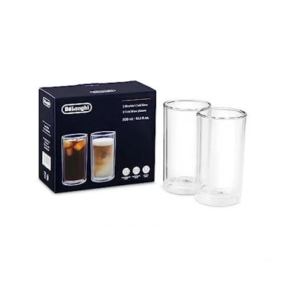 Image of De&#039;Longhi Cold Brew Glasses DLSC325 Double Walled Thermal Glasses, Set of 2, Dishwasher Safe, Capacity 300 ml, Ideal for and Hot Coffee Drinks