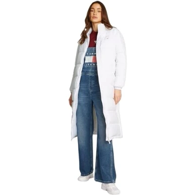 Image of Tommy Jeans MAXI Essential Puffer Winter jacket, Women&#039;s, Size: XL, White