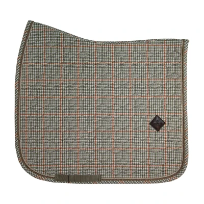 Image of Kentucky Horsewear Pied De Poule Jumping Saddle Pad Beige Horse Riding Equestrian