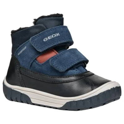 Image of Geox OMAR BOY WPF Winter boots for kids, Size: 7K, Black/navy Leather and textile
