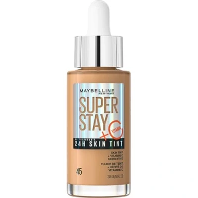Image of Maybelline Super Stay up to 24H Skin Tint Foundation + Vitamin C 30ml (Various Shades) 45