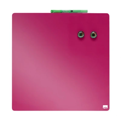 Image of Nobo Mini Magnetic Whiteboard Coloured Tile, Frameless, Dry Wipe, Easy Clean, Wall Mountable, Home/Office, 360 x mm, Pink, 1903803