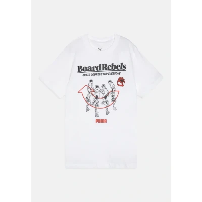 Image of Puma MID90S Graphic TEE Unisex Print Tshirt for kids, Size: 16y (15 16y), White