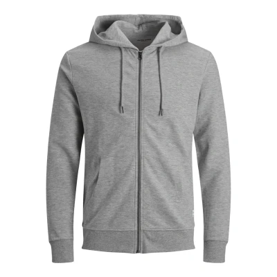 Image of Jack &amp; Jones Jjebasic NOOS Zipup sweatshirt, Men&#039;s, Size: XXL, Light grey melange