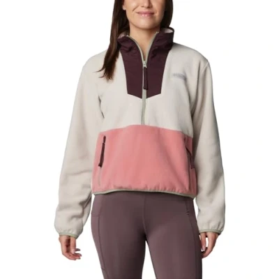 Image of Columbia Sequoia GROVE 1/2 ZIP Fleece jumper, Women&#039;s, Size: XL, Dark stone/pink agave