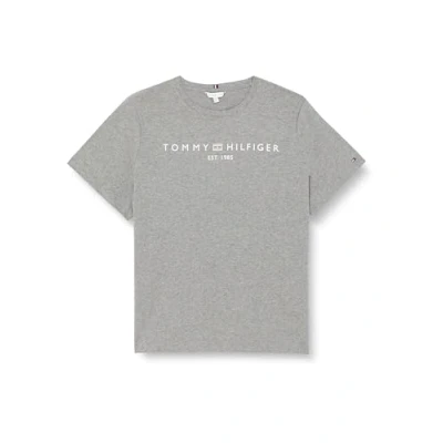 Image of Tommy Hilfiger Curve LOGO Print Tshirt, Women&#039;s, Size: 20, Medium grey heather