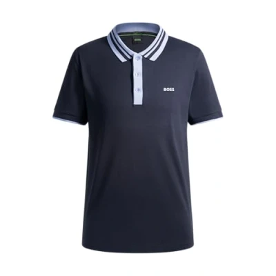 Image of BOSS Paule TAPE Polo shirt, Men&#039;s, Size: Small, Dark blue