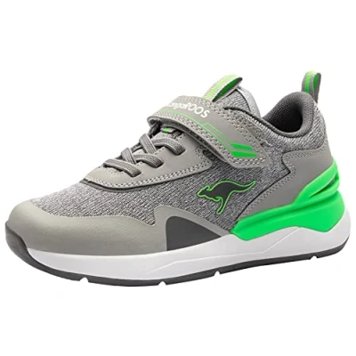 Image of Kangaroos Kdgym Unisex Trainers for kids, Size: 6, Vapor grey/neon green Imitation leather/ textile