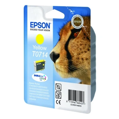 Image of Epson T0714 yellow ink cartridge (original Epson)