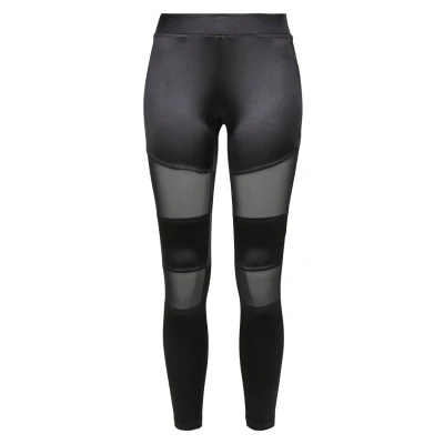 Image of Urban Classics Women&#039;s Ladies Shiny Tech Mesh Leggings, Black, S Slim