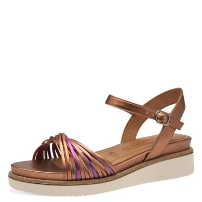Image of Tamaris Platform sandals, Women&#039;s, Size: 41, Copper comb shoes