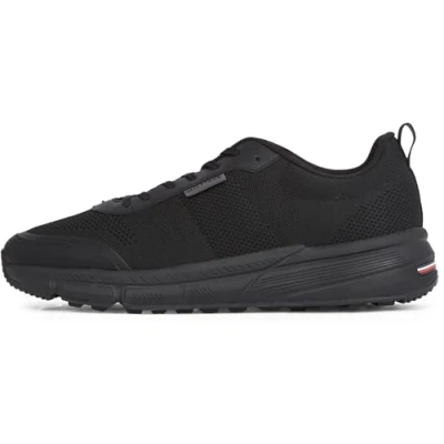 Image of Tommy Hilfiger Lightweight Modern Runner Trainers, Men&#039;s, Size: 11, Black Textile/synthetics