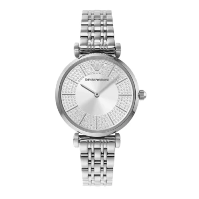 Image of Emporio Armani TWO HAND Watch silvercoloured, Women&#039;s, Size: One Size, Silver coloured
