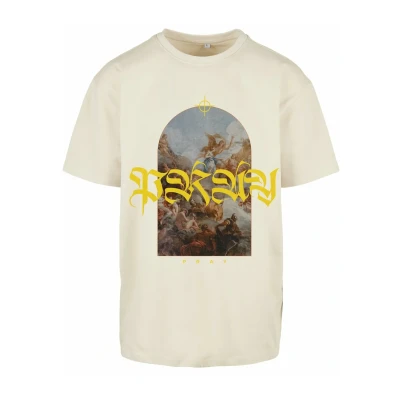 Image of Upscale by Mister Tee PRAY Painting Print Tshirt, Size: Medium, Sand