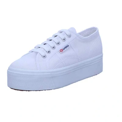 Image of Superga Platform Trainers, Size: 4, White Cotton