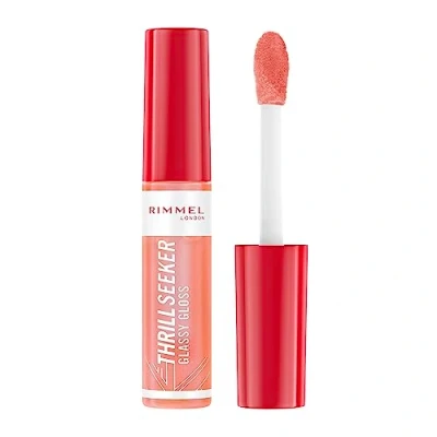 Image of Rimmel London Thrill Seeker Glassy Lip Gloss 10ml (Various Shades) 250 Peachy Vibes