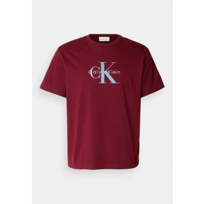 Image of Calvin Klein Jeans HERO Monologo TEE 20S Print Tshirt, Men&#039;s, Size: XS, Deep rouge