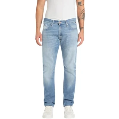Image of Replay Waitom Pants Straight leg jeans, Men&#039;s, Size: 31x34, Light blue