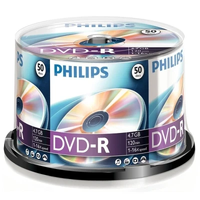 Image of 50 pack philips dvd r 16x speed blank discs