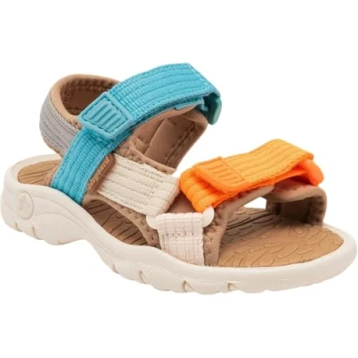 Image of Bisgaard NICO Unisex Sandals for kids, Size: 13.5K, Bright orange/blue Textile