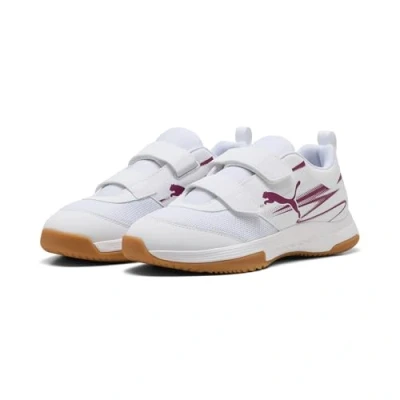 Image of Puma Unisex Kid&#039;s Varion Ii V Jr Indoor Court Shoe, White Berry, 11 UK