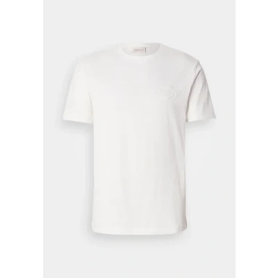 Image of GANT Tonal Shield Print Tshirt, Men&#039;s, Size: XS, Eggshell