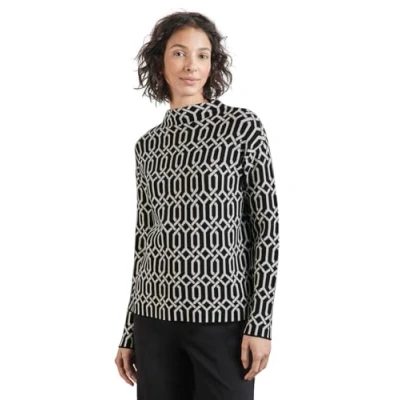 Image of Street One Women&#039;s EOS_Graphical Jacquard Sweater, Black, 18