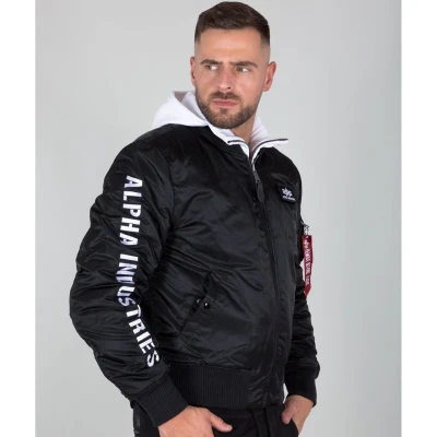 Image of ALPHA INDUSTRIES Men&#039;s Bomber Jacket, Black/White, XXL