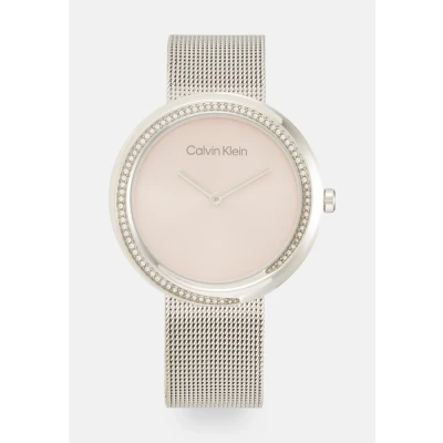 Image of Calvin Klein Analogue Quartz Watch Twist Collection for women with Stainless Steel mesh bracelet, Pink, bracelet