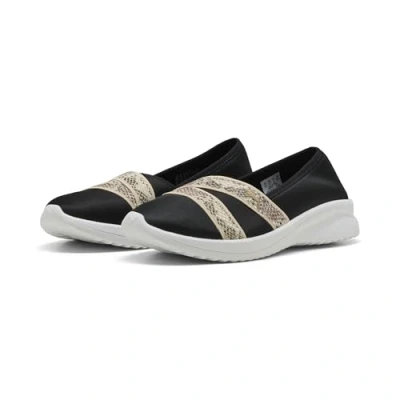 Image of Puma Women&#039;s Adelina 2 Snake Chic Sneaker, Black Gold, 4 UK