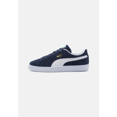 Image of Puma Classic Unisex Trainers, Size: 5, Navy/white Suede