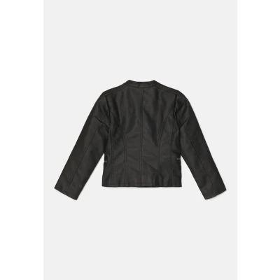 Image of ONLY Girl&#039;s Konfreya Faux Leather Biker OTW Noos Jacket, Black, 140