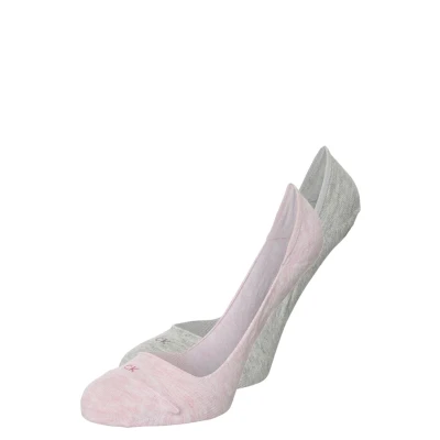 Image of Calvin Klein Underwear Women Liner LOGO Hailey 2 PACK Trainer socks, Women&#039;s, Size: 6 8, Faded pink heather/pale grey heather