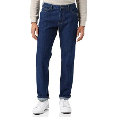 Image of Urban Classics Men&#039;s Loose Fit Jeans Trousers, Blue (Mid Indigo 02299), 28W / 32L
